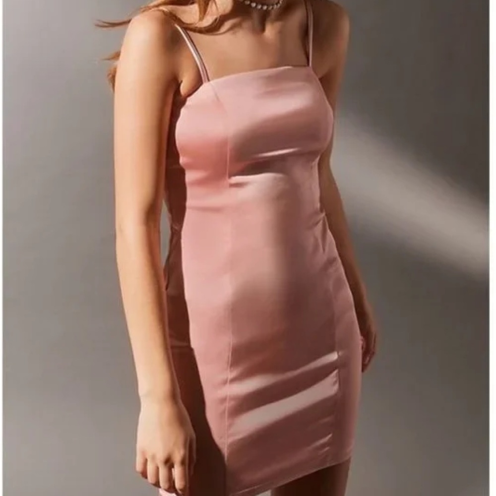 Pink Satin Mini Dress Urban Outfitters - Size M